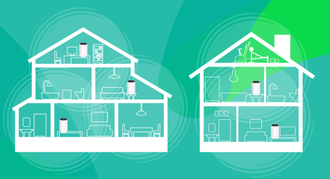 piirros taloista kiinnitettynä wifiin