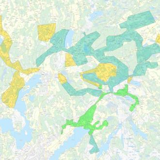 Lounea Valokuitu Vihdin kylät rakentamishanke kartta
