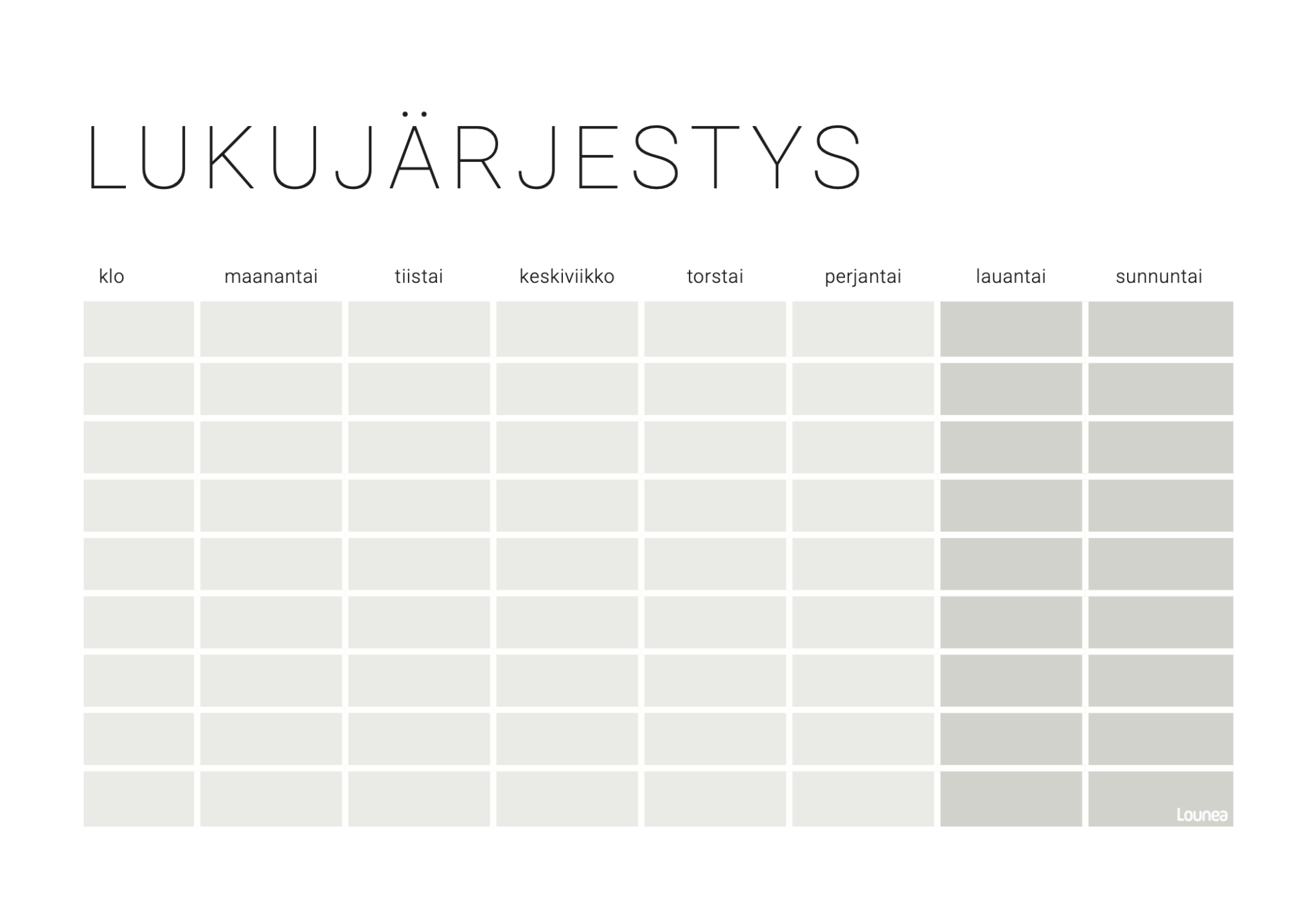 lukujärjestys