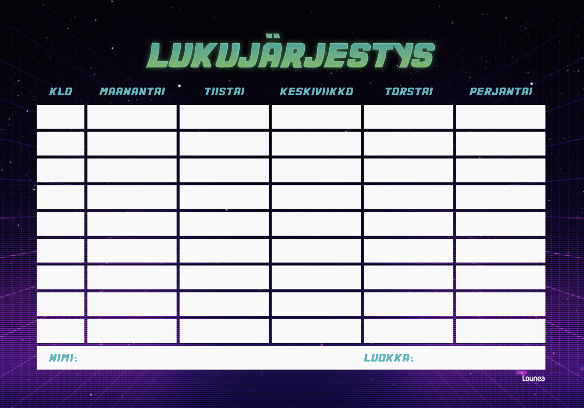 lukujärjestys